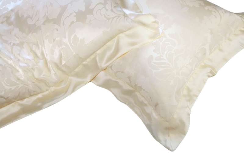 Jacquard Cream 19 momme Silk Pillow Case Oxford Style