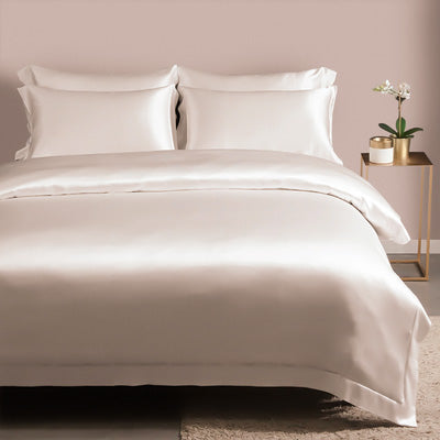 4 Piece Duvet Cover & Fitted Silk Bedding Set