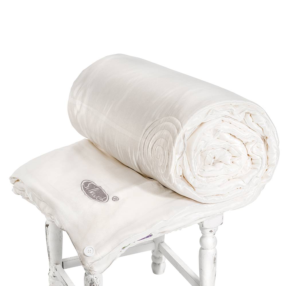 Mulberry Silk filled Duvet cased in silk charmeuse Silkweb